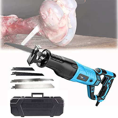 Electric Bone Saw,Electric Bone Saw Reciprocating Saw for Butcher, Professional Handheld Butchers Saw for Cutting Meat/Bones, 180°Rotating Body, 6-Speed Speed Regulation