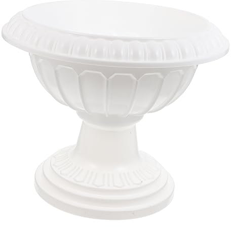 KONTONTY Kunststoff Pflanzgefäß Römische Säule 22,5cm Gartenblumentopf Für Balkon Terrasse Wetterfest Leicht Zu Reinigen