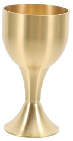 Cabilock 5 Piezas Copa De Vino De Latón Copa Del Cáliz Del Rey Vasos De Antiguos Cáliz De Vino Taza De Bebida Taza De Agua Cáliz De Pentagrama Aleación De Cobre Golden
