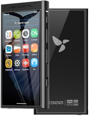 HiBy Digital M300 Android MP3 Player with Bluetooth and WiFi Streaming Player Android 13 Snapdragon 665 HiFi Audio (PCM/DSD) FM Radio Speaker Touchscreen 128GB + 2TB Expandable Storage