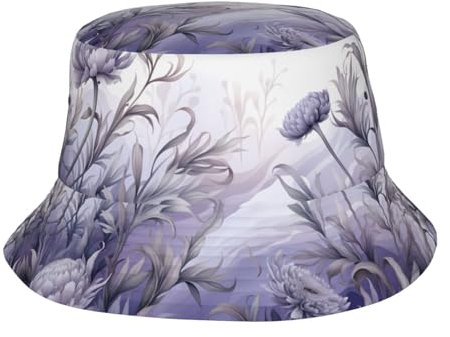 PHAYAH Chrysanthemum Blooms Pattern Men's and Women's Fisherman's Hats for Fishing, Hiking, Summer Beach Shade