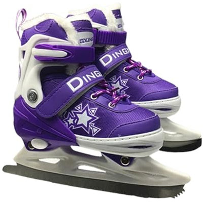 LuminescentDream Schlittschuhe für Anfänger- Ice Freizeitschlittschuh für Mädchen Jungen- Schlittschuhe aus Kohlenstoffstahl-Optimaler Halt & bequemer Komfort- In 4 Größen verstellbar Vier Farben