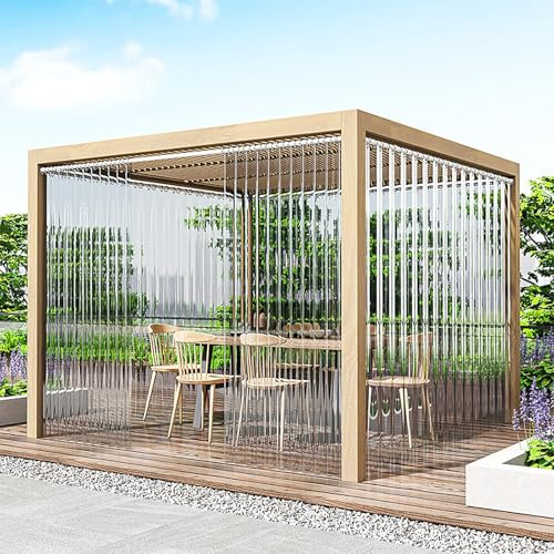 Koncey Tapparella Avvolgibile Plastica in PVC Impermeabile, Tenda a Rullo Trasparente, Tende Avvolgibili Antipioggia per Balcone, per Cucina Bagno Finestra Ufficio(140 x 230 cm)