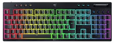 Razer BlackWidow V4 Low-Profile HyperSpeed - Kabellose, Flache mechanische Gaming-Tastatur - HyperSpeed Wireless & BT - Multi Drehregler & 11 Funktionstasten - Orange Switches | QWERTZ DE-Layout