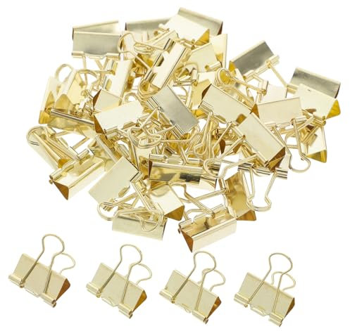 HOMSFOU 48stücke Metall-binderclips Binderclips Büro Bürobedarf Binder-büroklammer Büroklammern Und Clip Farbe Papier Ordner Datei Büro Zuhause Verschluss Dekorativ Versorgung