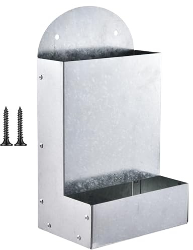 Chicken Grit Dispenser, Automatic Coop Feeder, Large Metal Portable Design, 5.9x3.9x10.2in, Sturdy and Easy to Use, for Duck Chick Feeding, Outdoor Farm Accessories