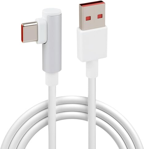 Cable 120W 6A, 1M Cable USB C Carga Rapida 90 Grados, Cables Cargador Turbo Tipo C para Note 13 12 Pro 12S 11 11S 14 13 11 Lite 5G Pad 6 5 F6 X6 X5 X4