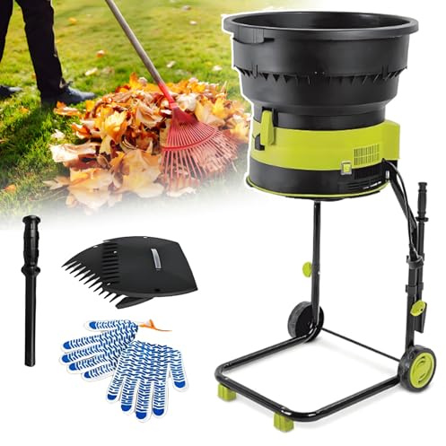 ZyKnaurral 2500 W Elektrischer Laubhäcksler, Komposthäcksler, Asthäcksler, Laubzerkleinerer, Gartenlaubhäcksler, 54 cm Trichterdurchmesser Für Die Hofreinigung 20MPowerCable