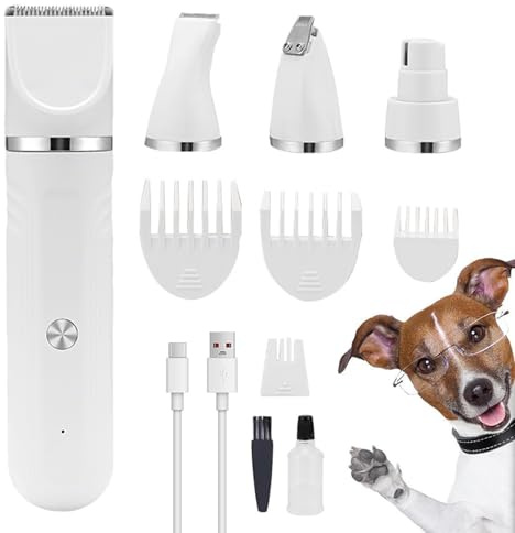 Hundtrimmer,4-i-1 Hundtrimmer För Pälsvård | Elektriska Saxverktyg För Katt Bad Hemma Användning