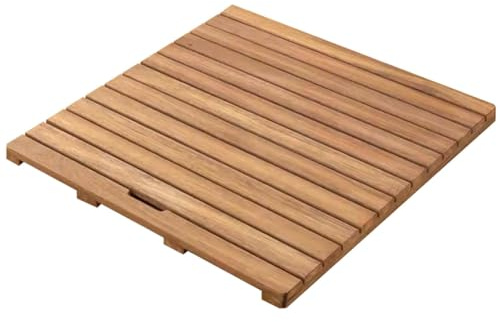 Shower Mat, Natural Wooden Bath Mats, Shower Stall Mat Non-Slip for Bathroom Bathtub Spa Sauna Garden Home, Water Proof Floor Mat for Indoor and Outdoor(60x80cm/24x31in)