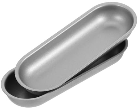 Mipcase 2 piezas Molde para Pan Antiadherente de Acero al Carbono Resistente al Calor Fácil Limpieza Bandeja para Bollos Molde para Hot Dog y Panecillos Utensilio de Horno Doméstico