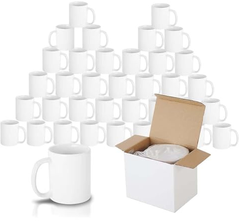 shine planet Unbedruckte Keramik-Sublimationsbecher in AAA-Qualität, 325 ml Fassungsvermögen, Fotobecher für den Sublimationsdruck, Verpackung in Einzelkartons (12 Stück)