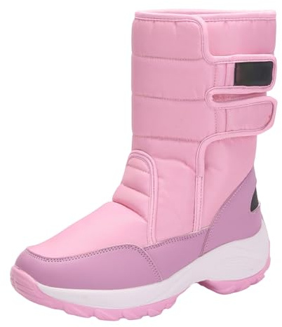 Botas De Nieve Mujer,Zapatos De AlgodóN De Talla Grande De Felpa Para Mujer Paraguas De Tela Antisalpicaduras Acolchado De Agua Botas De Nieve CáLidas Y Gruesas Zapatos De AlgodóN Para Invierno