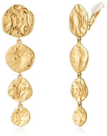 TOVABA Pendientes de clip geométricos para mujer, clips de oreja minimalistas, sin necesidad de perforación, joyería ligera de moda para todos los días, regalo, Latón