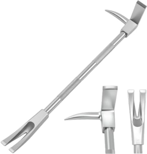 Halligan Bar Tool, Forged Steel Heavy Duty Nail Puller with 3-in-1 Axe Head Spike Fork - Multifunctional Demolition Crowbar for Rescue & Demolition Work 780mm