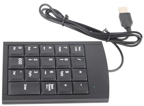 Karlak Tastierino Numerico USB Tastierino Numerico Tastiera Numerica Mini 19 Tasti Pulsante a Sfioramento Ultra Sottile Plug and Play Ingresso Dati Portatile con Interfaccia USB p
