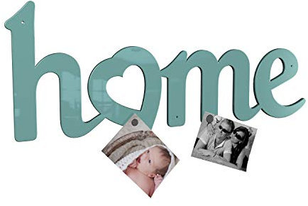 Colours-Manufaktur Magnetwand Schriftzug Home - viele XXL groß Hochglanz (türkis (RAL 6027 lichtgrün glänzend))