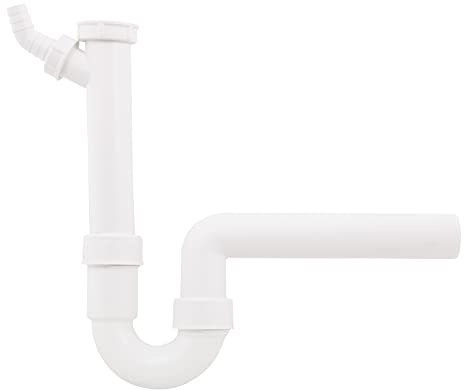 Viega Röhrengeruchsverschluss 102449 | Siphon für Spülen mit Geräteanschluss | 1 1/2 Zoll x 40 mm | 45° Schlauchverschraubung | Stabiler Kunststoff | Weiß | 22548 9