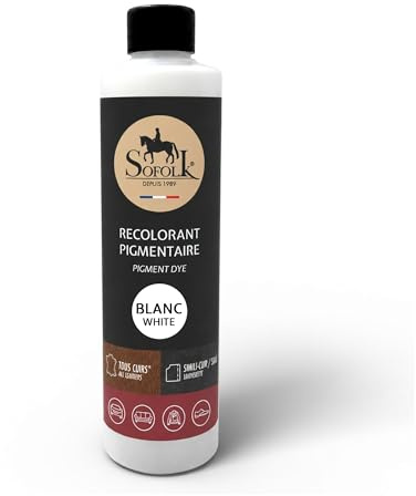 Sofolk - Pintura Cuero/Polipiel - Recoloración para cuero dañado, rayado, arañado, descolorido - Volante de coche, asiento de coche, sofá, zapatos - 125ml - 00-WHITE