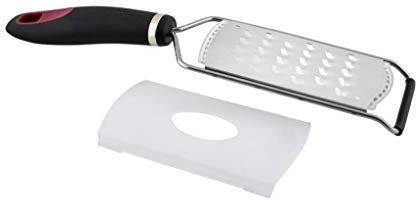 Jata AC32 - Rallador grueso Acero Inoxidable, Mango Ergonómico Silicona, Antideslizante, Apto Lavavajillas, Resistencia 240°, Negro