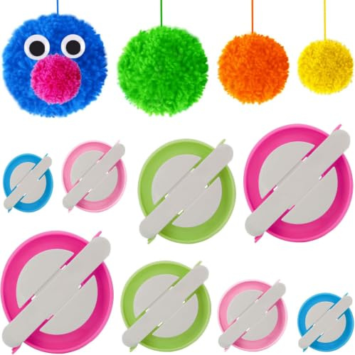 Pompom Makers, 2 Set mit 4 Pompom-Größen, Hersteller, Stricknadeln, Strickwerkzeuge, DIY-Set