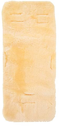 Merauno® Baby Lammfell Einlage Kinderwagen Sitzauflage/Sitzeinlage für Buggy Babyschale Jogger Babybett Kinderbett Natur-Fell Medizinisch Gegerbt Schafslammfell Universal 80cmx35cm Washbar (Medizin)