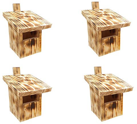 unzutreffend 4X-Nistkasten-Vogelhaus-Meisenkasten-Nisthohle-aus-Holz-NISTKASTENSET-geflammte