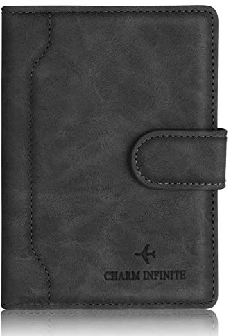 Impfpass Hülle Reisepasshülle, Urlaub Zubehör, Passhülle mit RFID-Blocker, Schutzhülle Tasche für Kreditkarten Reisepass, Ausweis und Reisedokumente, Reisezubehör/Cardholder/Travel Organizer (Schwarz)