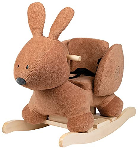 Nattou Schaukeltier aus Baumwolle und Polyester (Frottee), Hase Bonnie, 63 x 33 x 45 cm, Susie und Bonnie, Braun