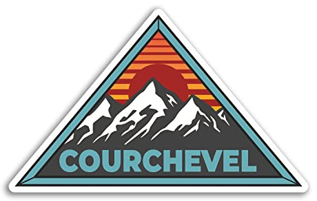 2 x 10 cm breite Courchevel Vinyl-Aufkleber – Frankreich Französisch Berge Ski Reise Urlaub Aufkleber #77424