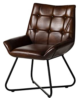MASSIVMOEBEL24.DE Polsterstuhl braun Iron Label #113 | 1 Stück 12 kg Industrial montiert