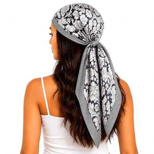 FAIRYGATE Damenschal Schal Tuch Blume Bandana Halstuch Kopftuch Schals 90 x 90 cm Bunte