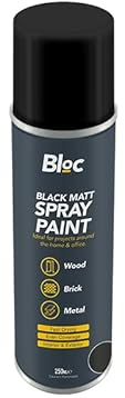 Black Matt Metal Aerosol Spray Paint (250 ml) 1 Piece - Fast Drying, Perfect for Home Projects, Exterior & Interior Applications