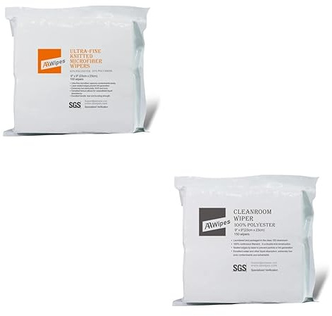 AAwipes Knitted Microfiber Cleanroom Wipers 9x9 Ultrafine and Polyester Cloths