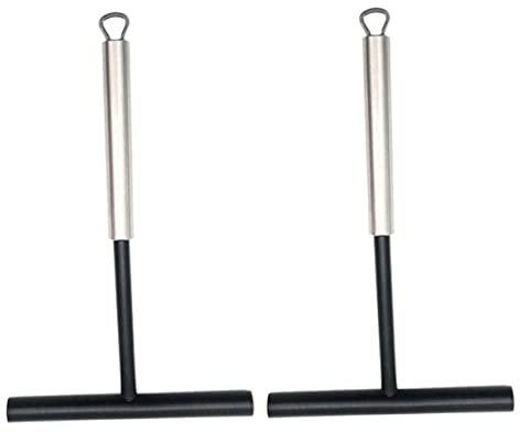 KICHOUSE Professional 2pcs Pancake Spreader and Crepe Tool Set Stainless Steel Nylon Household Kitchen Accessory for Even Batter Spread and Pancake Making