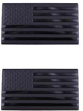 2 x USA Flaggen Emblem für Auto LKW Abzeichen Aufkleber Universal Auto Styling Aufkleber (schwarz)