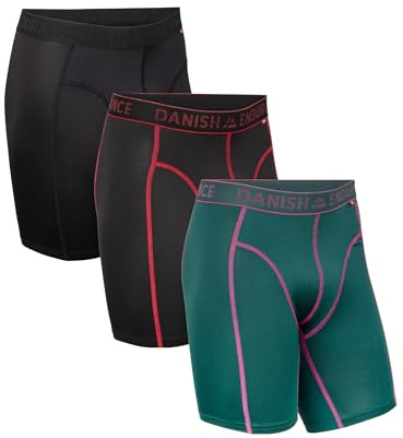 DANISH ENDURANCE Sportkalsonger för män, andas, skavfria, 3-pack | Sportkalsonger, andningsbara och fukttransporterande, skavfria med skön stretch, för träning och gym