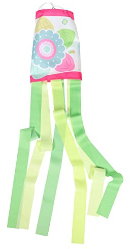 IWOWHERO Luftröhrenfahne Dekoration Für Die Frühlings- Und Sommersaison Windfahnen Für Den Garten Blumenwindstreamer Garten Windsack Sommergartenfahnen Haartrockner Polyester Frühlingswind