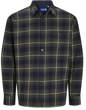 JACK & JONES Jorfrederiksberg-Maglietta in Flanella Camicia Casual, Sky Captain, M Uomo