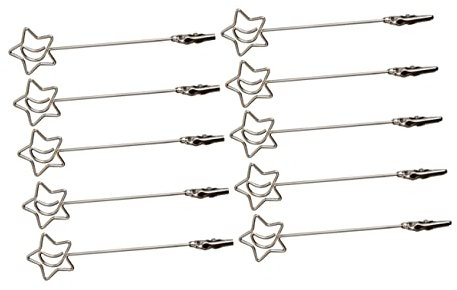 ABOOFAN 10stücke Doppelseitiger Memohalter Mit Beweglichem Büroklammern Fotoanzeige Für Büro Und Zuhause Stern Und Mond Silber