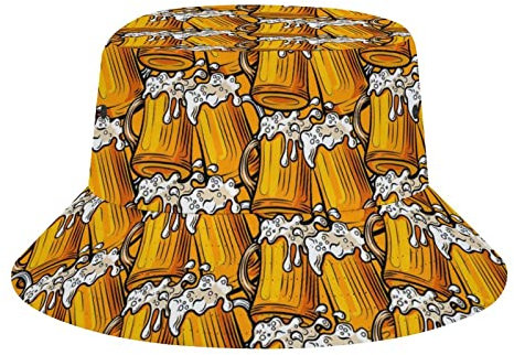 Angelhut Bier 6 Hip Pop Hut Faltbar Bucket Hat Doppelseitig Fischerhüte Für Herren, Sommer, Reisen