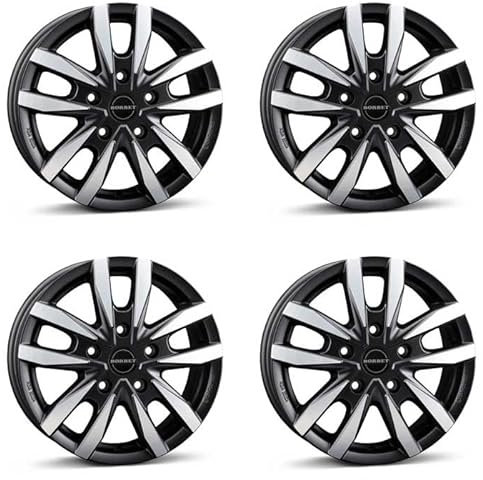 4x Borbet Felgen CW5 7.5x18 ET43 5x120 black polished matt kompatibel mit VW Amarok T5 T6 T6.1 Multivan T6.1 Transporter T7 Touareg