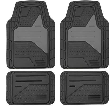 JIABAOCA Automatten Gummi Vorne für Ford C-Max 2015-2021, Universal Auto Gummimatten Teppich Auto Individuell/Maßgeschneidert Auto wasserdichte Zubehör,C-Gray