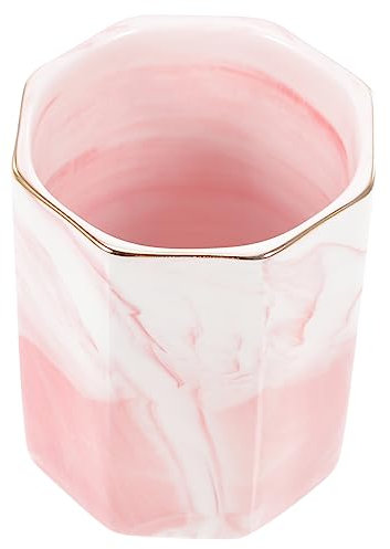 CANIGHT Pot À Crayons En Marbre Hexagonal Pour Bureau Et Salle De Bains Organiseur De Stylos Et Brosses À Dents