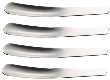 LALADEFIEE Stainless Steel Egg Spoons Set 4pcs 10.7x1.5cm Kitchen Dessert Spoons for Breakfast and Party Use