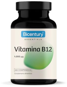 Bicentury Vitamina B12-1000 mcg de Vitamina B12 de Acción Rápida, Sin Gluten y Vegana, 240 Comprimidos