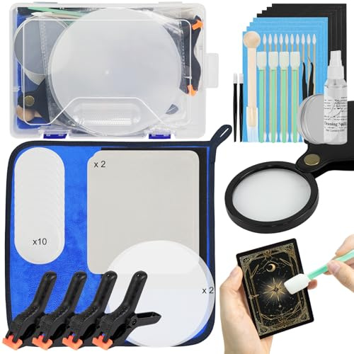 FETUSI Card Care - Kit de limpieza 17 en 1, kit de limpieza y pulido de tarjetas, kit de limpieza de tarjetas coleccionables con plantilla de fijación y espuma moldeadora EVA, adecuado para el cuidado