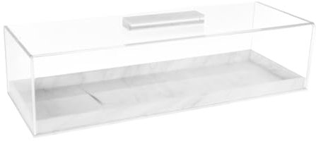 OFFSCH Kuchenblech Kuchenspeicher rechteckige Tortenplatte Kuchenform mit Deckel rechteckiges Tablett rechteckige Platte Tablett mit Deckel rechteckiger Kuchenhalter Acryl Transparent