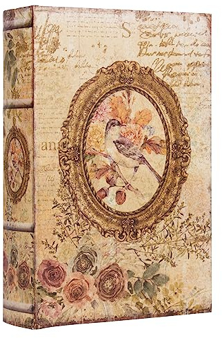 Microkize Dekorative Buchbox Vintage-stil Gefälschte Blumen Muster Kunstleder Geprägte Viktorianische stil Buch Aufbewahrungsbox Dekorativ