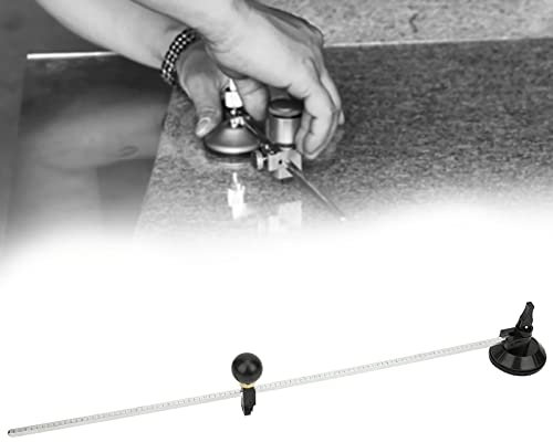 Fdit Ruedas de Cuchillo de Vidrio de 50 Cm que Corta la Brújula para Aficionados y Corte de Vidrio Profesional, Estructura de Aleación de Metal, Adecuada para Procesamiento Profundo (Regla de plata